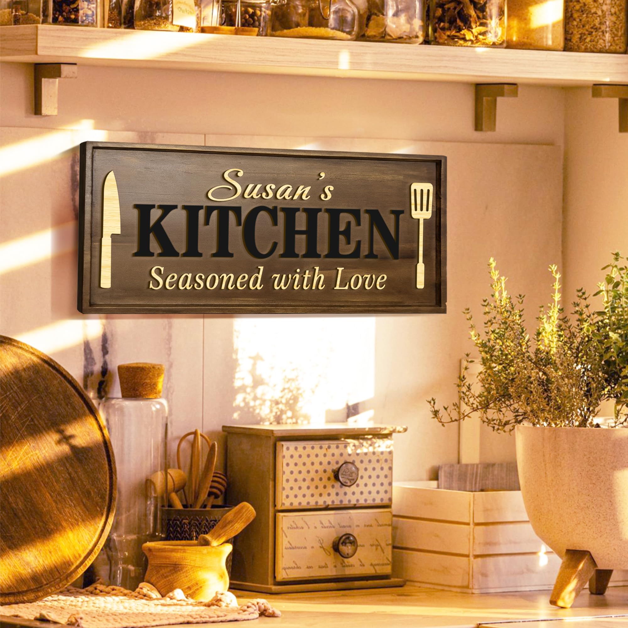 Farmhouse kitchen wall art wood sign