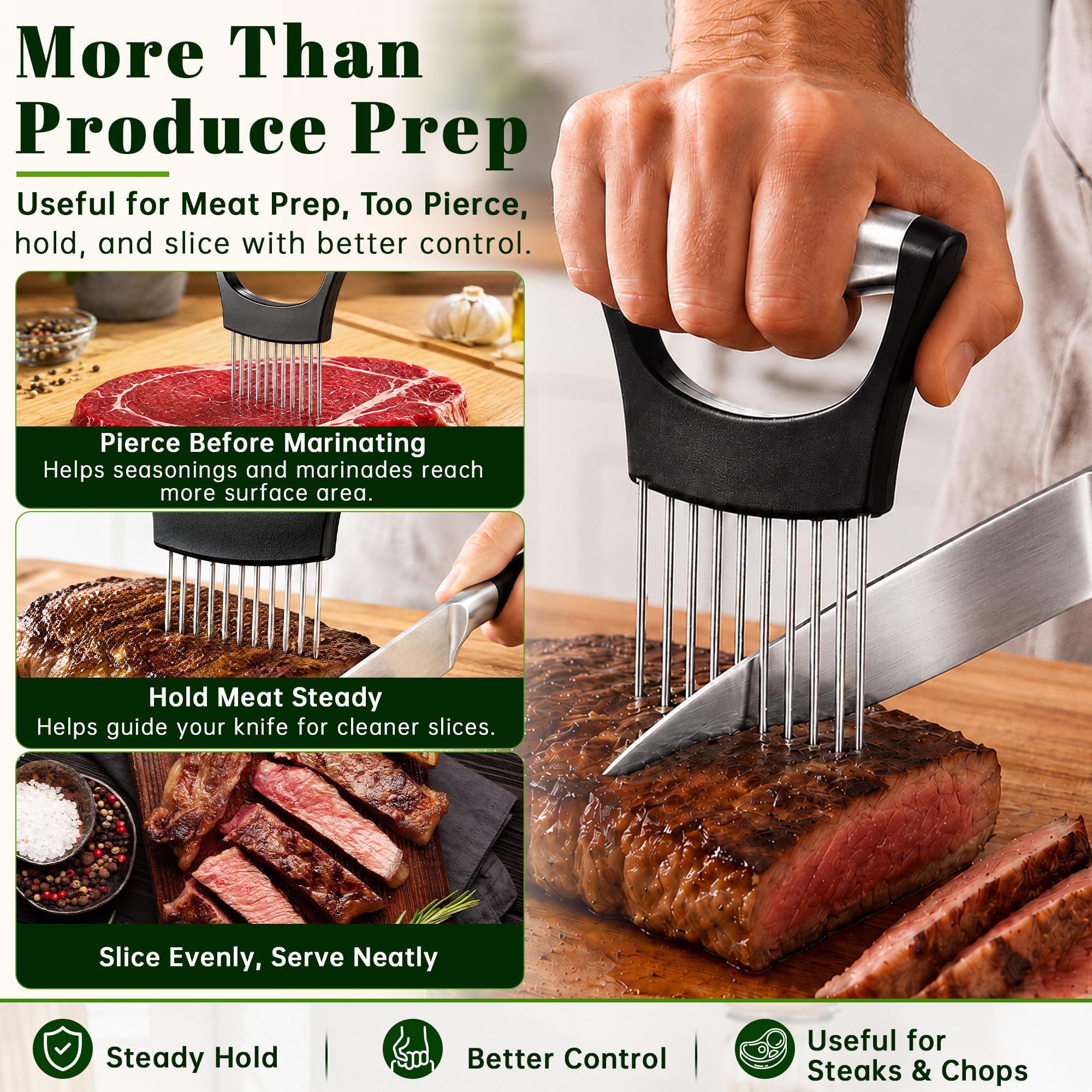 Compact onion slicer tool for daily meal prep