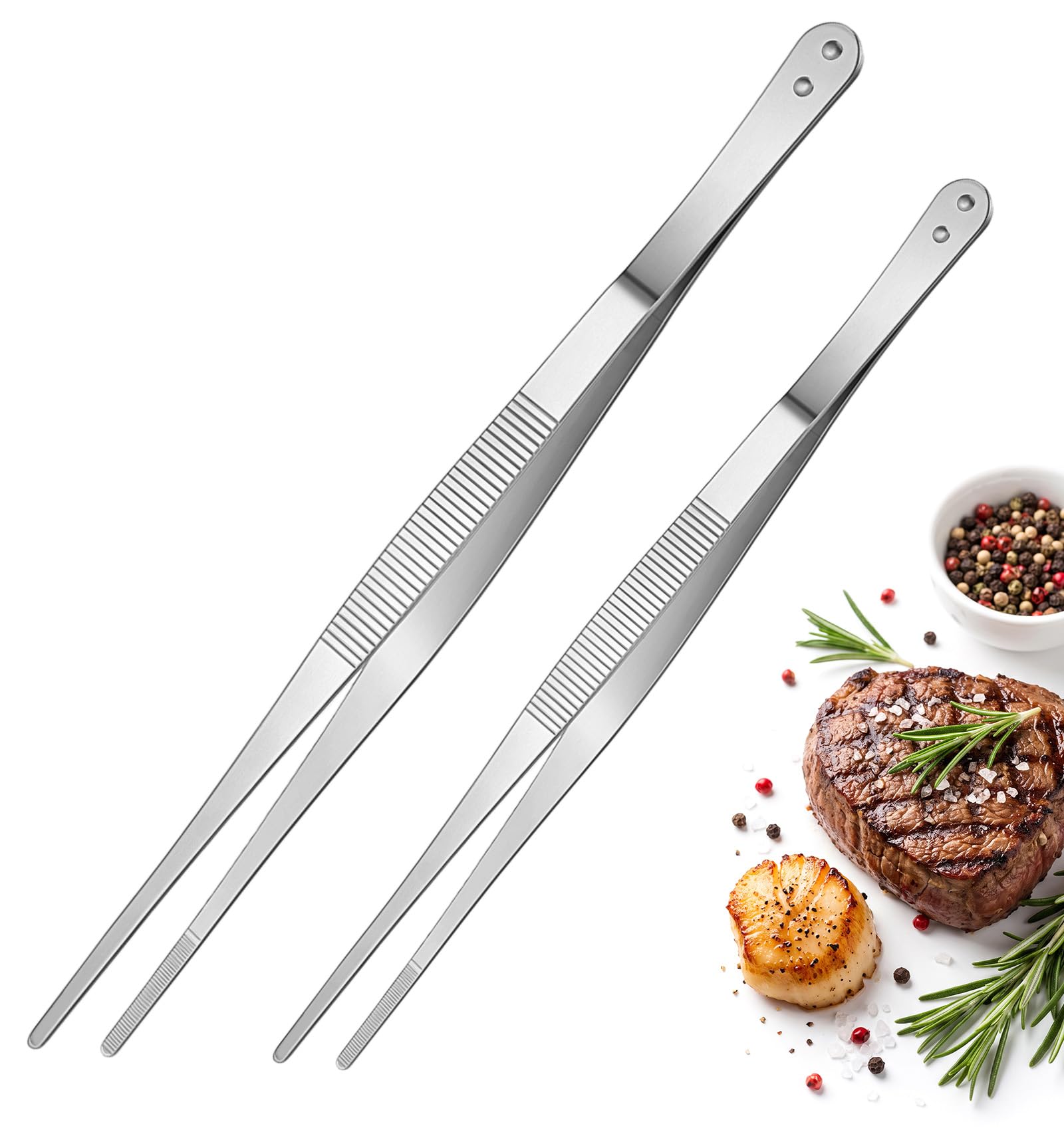 12 inch kitchen tweezers for cooking professional design
