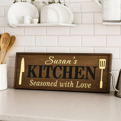 Wood kitchen decor wall art