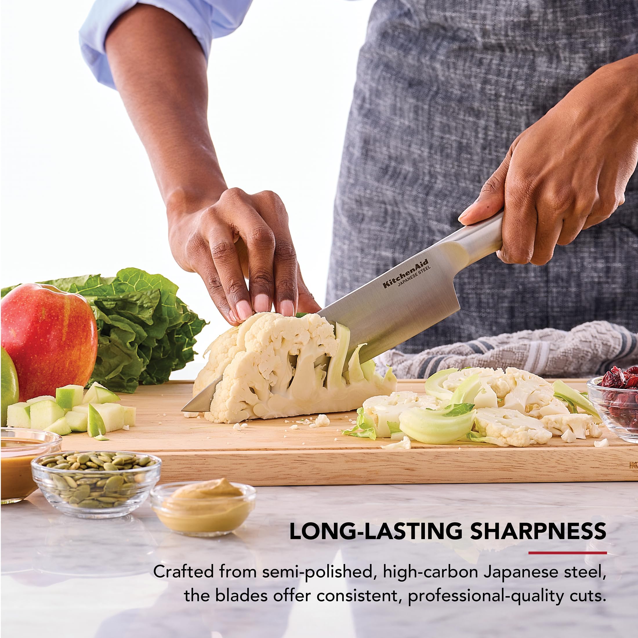 KitchenAid knife set with blade covers included