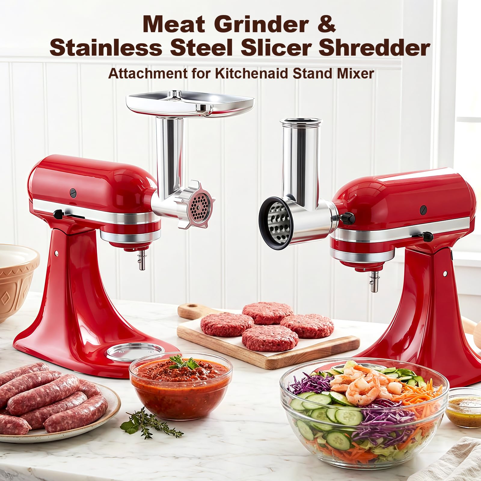 KitchenAid stainless steel cheese grater attachment with four blades