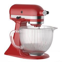 Glass bowl for KitchenAid mixer 5 quart with pour spout and markings