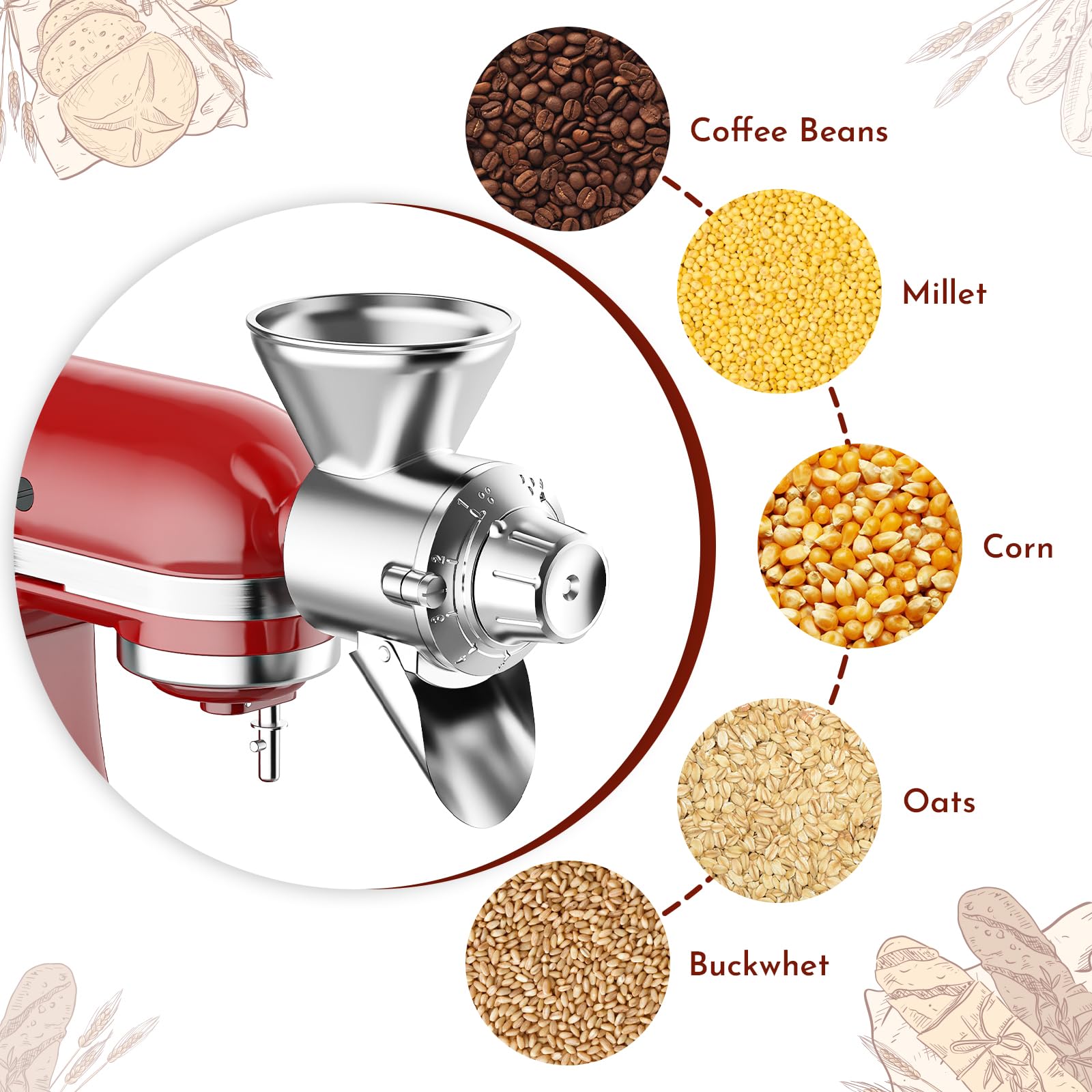 Direct attach to all KitchenAid stand mixers no tools