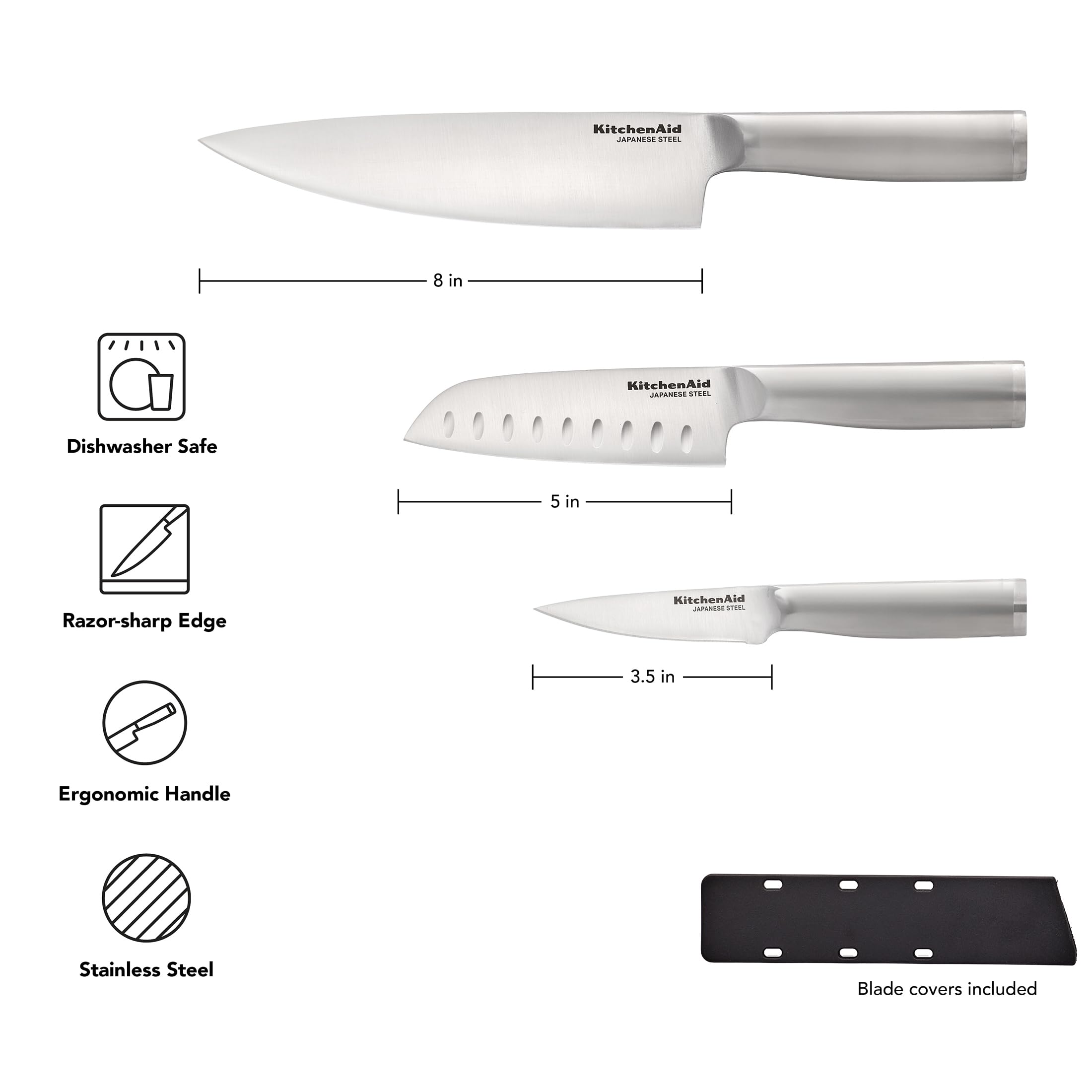 KitchenAid brushed stainless steel handles