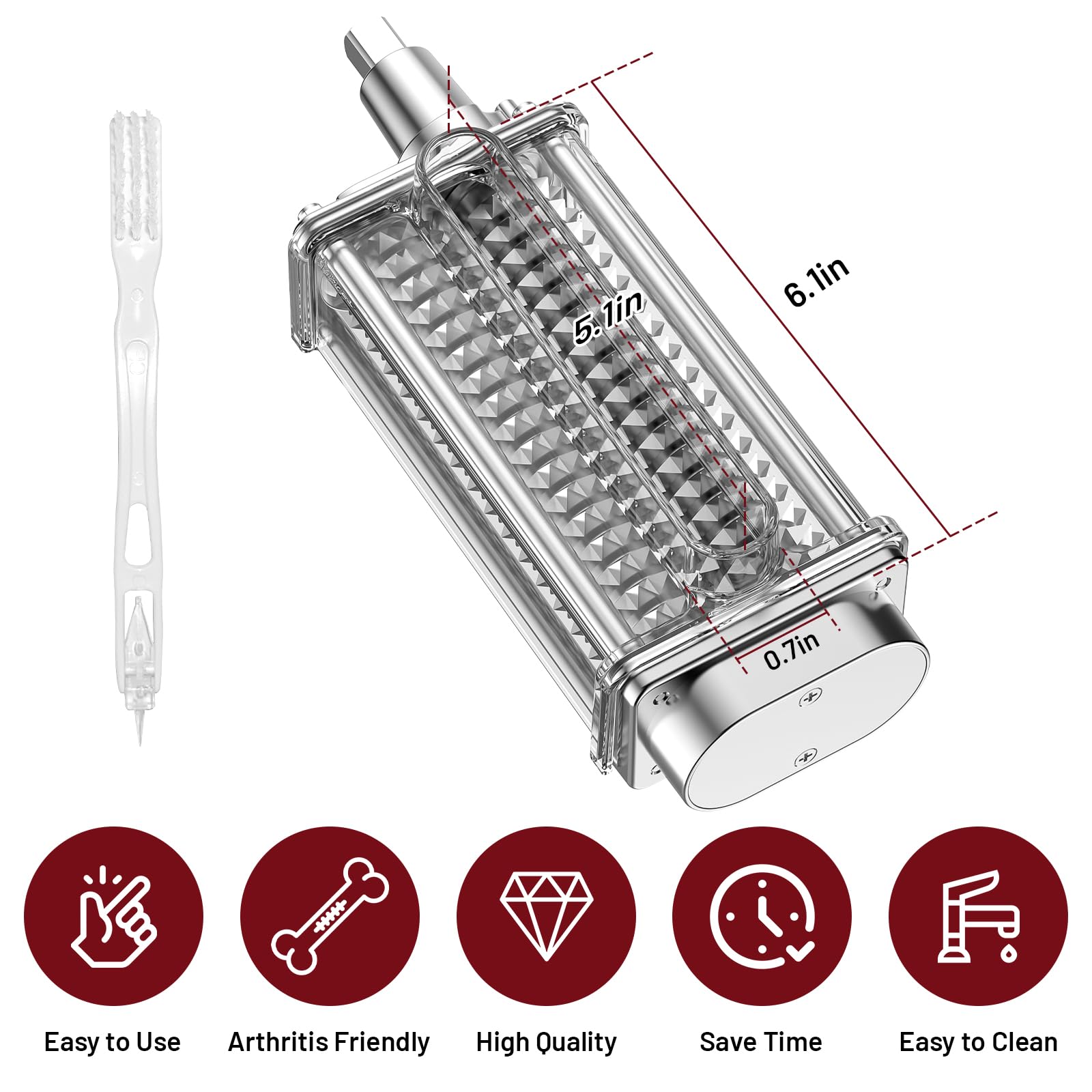 Not dishwasher safe HOZODO meat tenderizer attachment for KitchenAid