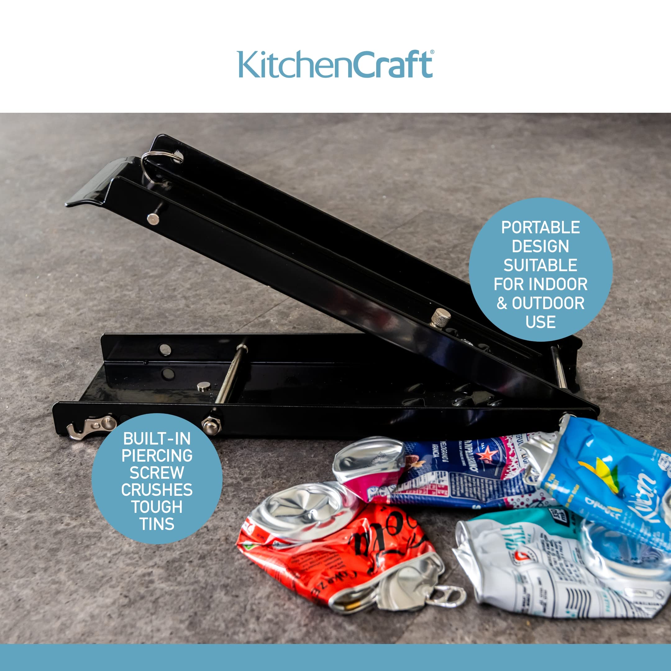 Folded KitchenCraft can crusher ready for storage