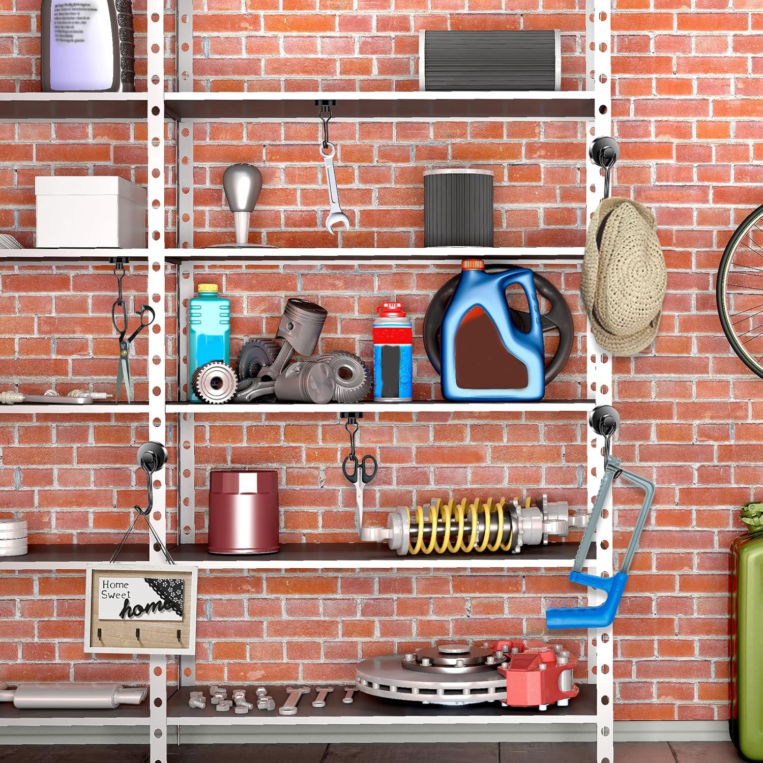 Durable magnetic hook for small space storage