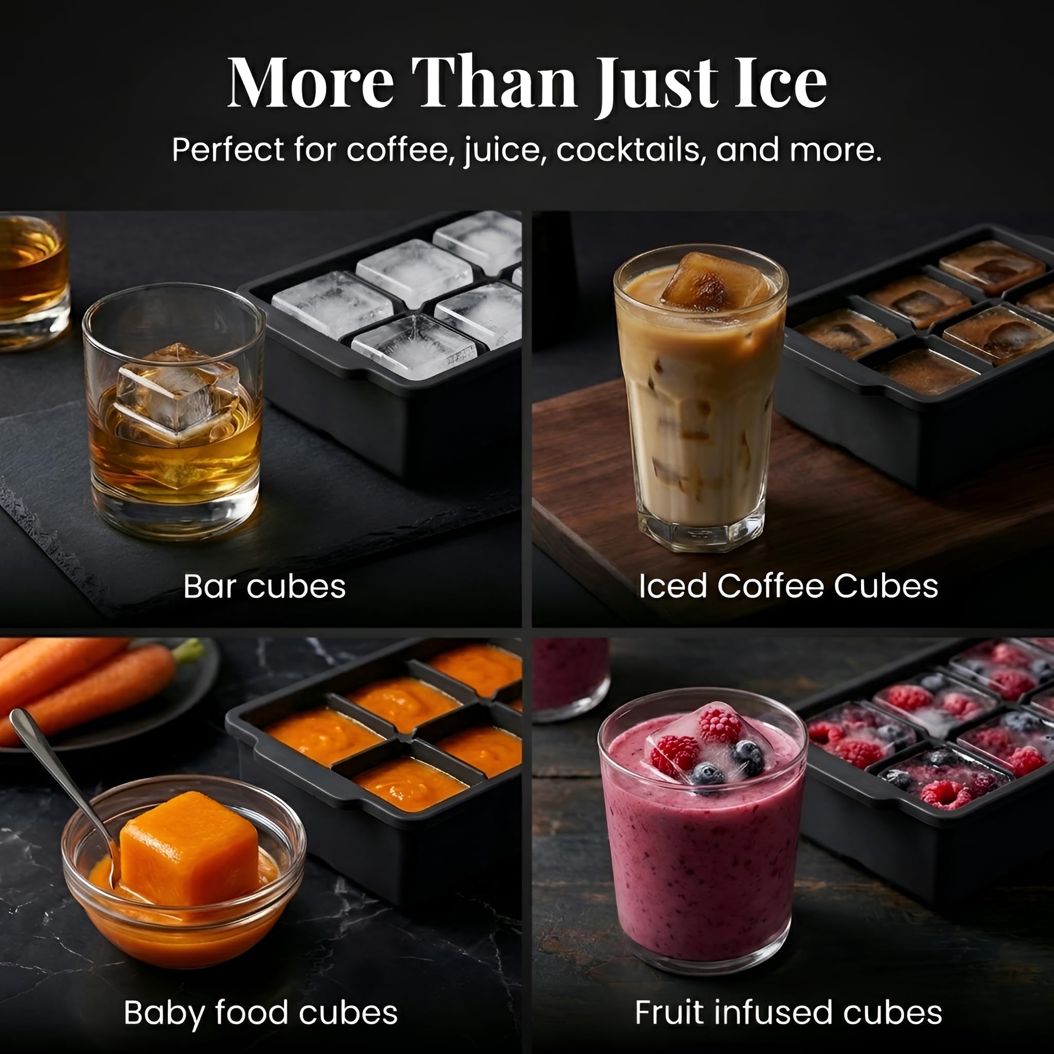 Dishwasher safe silicone ice cube tray for easy cleanup