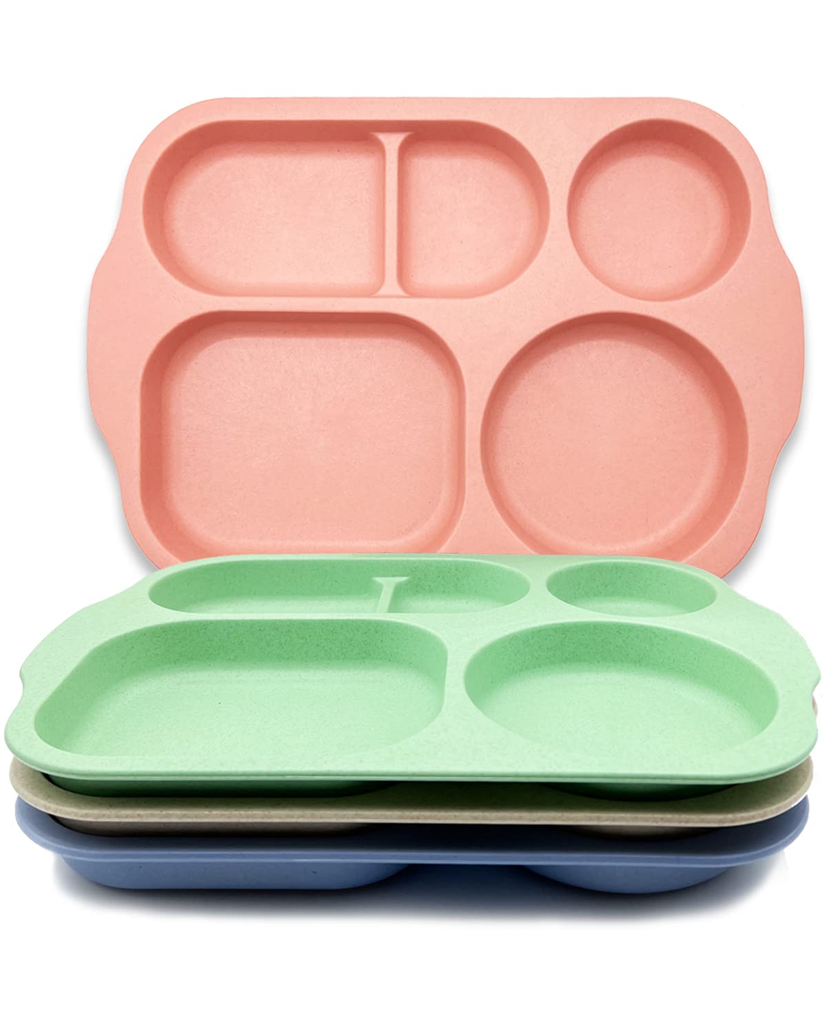 KITLAB Unbreakable Divided Plates blue 4 pack