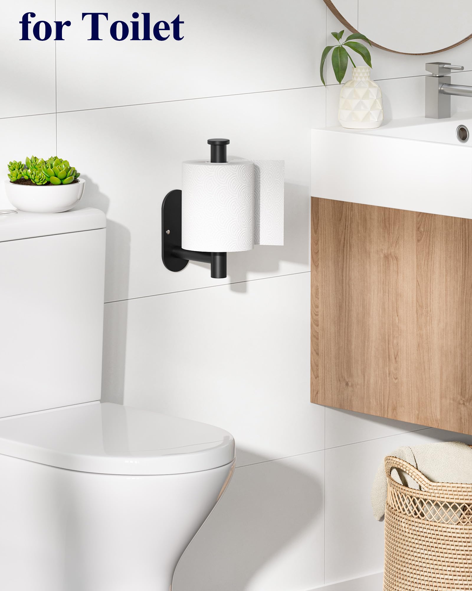 Kitsure anti-drop design toilet paper holder with end stopper
