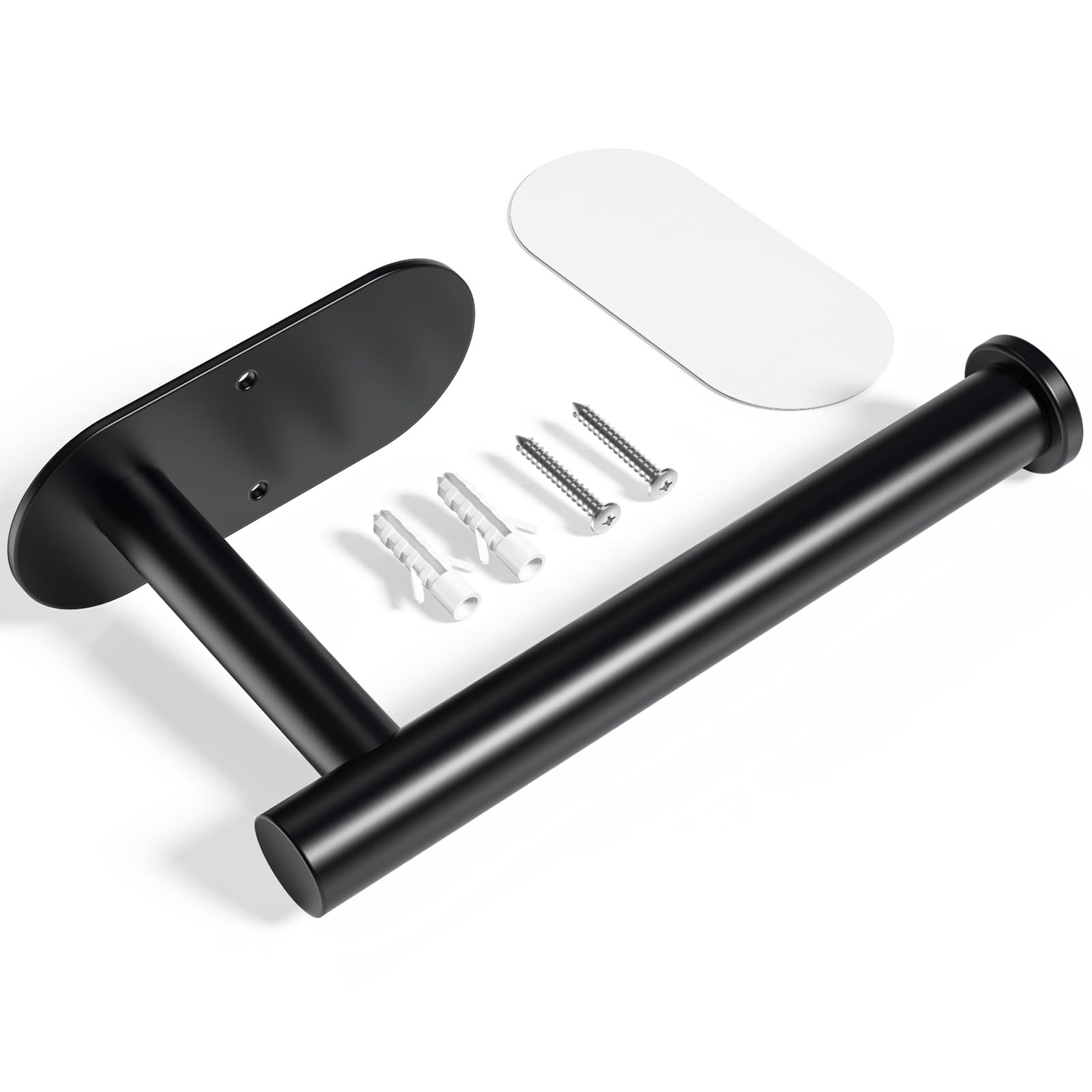Kitsure bathroom toilet paper holder in black finish for wall-mount installation