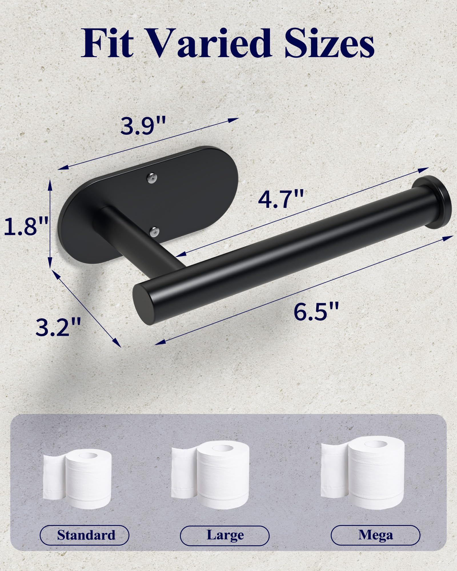 Kitsure black stainless steel toilet paper holder suitable for wall mount