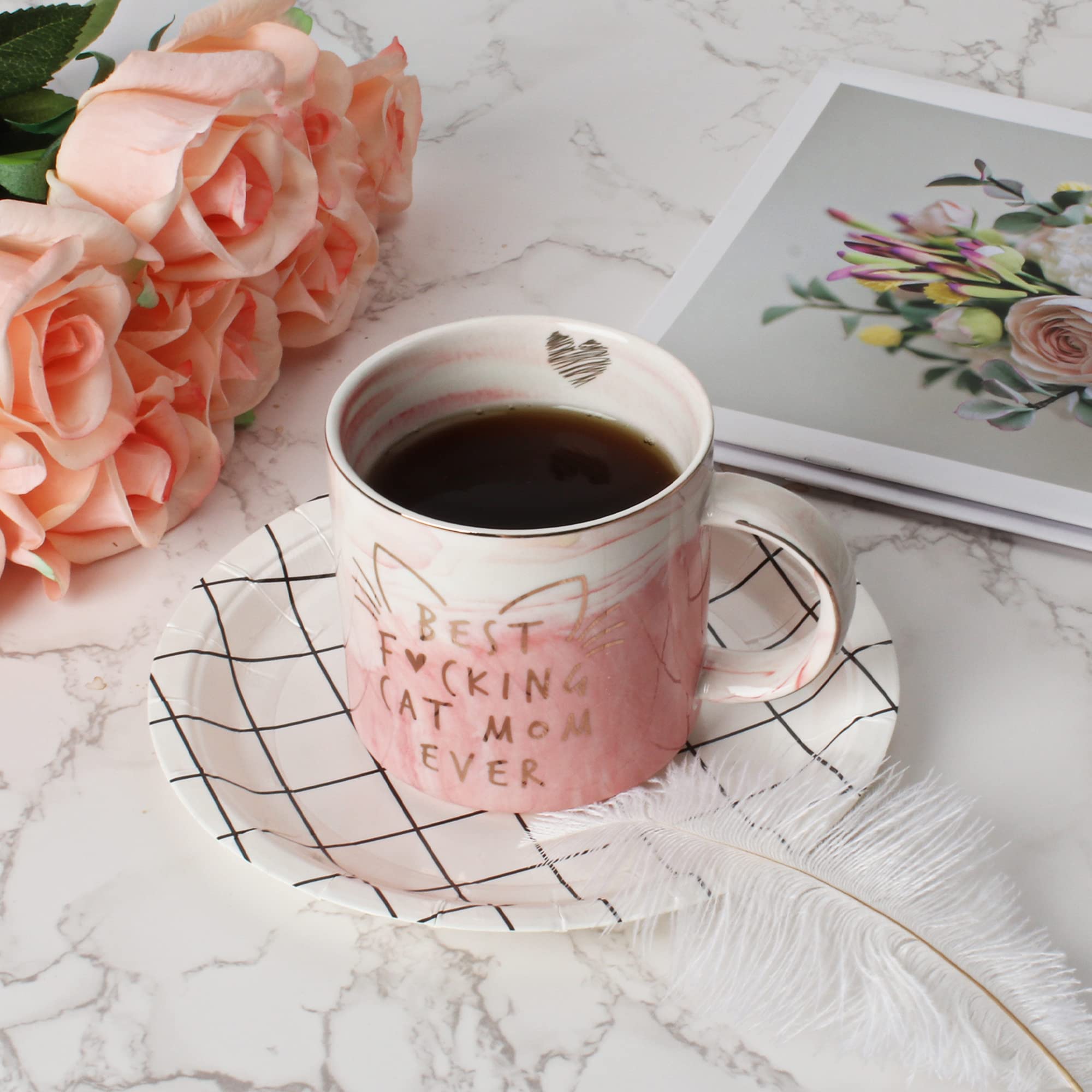 Cat mom gift for women ceramic coffee mug