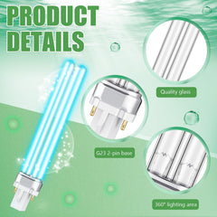 UV-C compatible bulbs with UVE9 CF400 CF500 UVCP-9 JUP-01