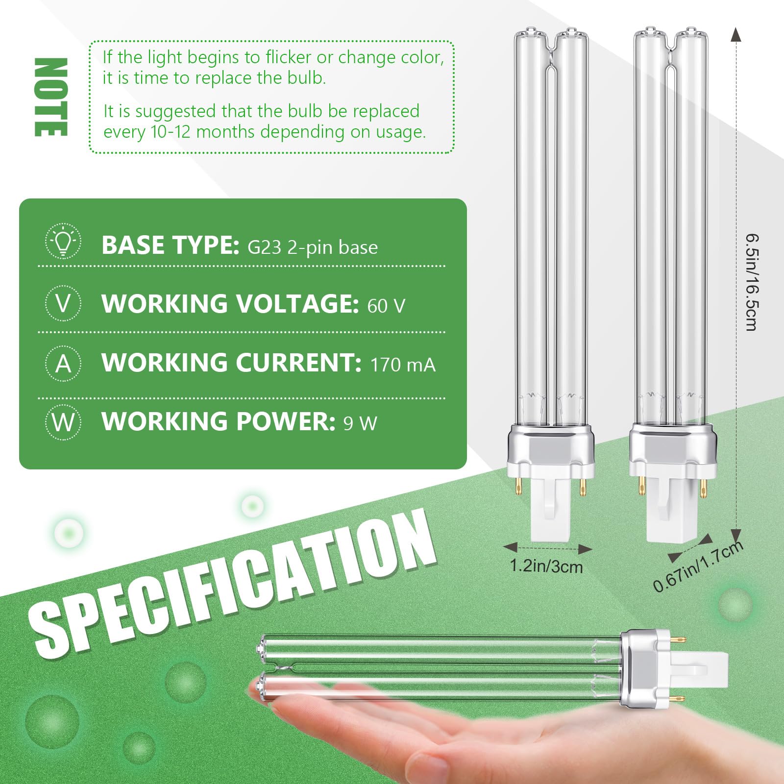 4 piece set of Kittmip UV-C bulbs for outdoor pond system
