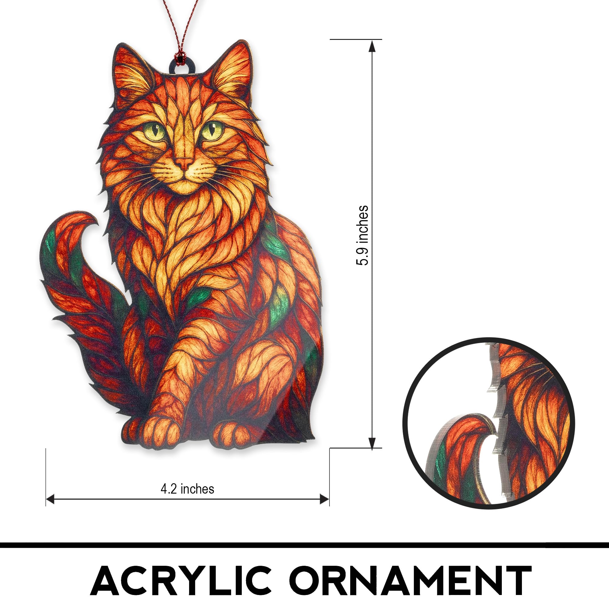 Feline lover gift ornament with story card