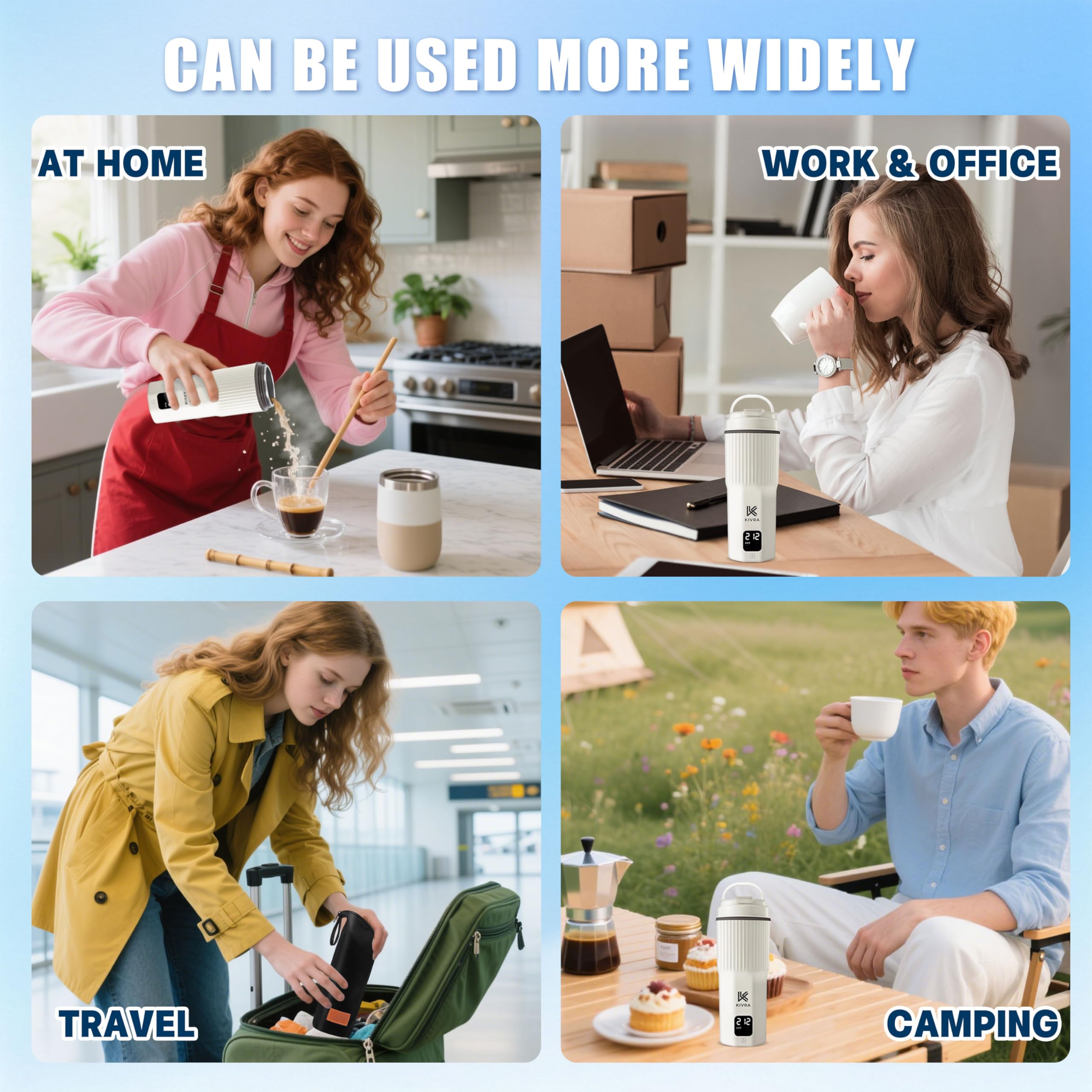 Compact travel kettle for global use in travel setting image