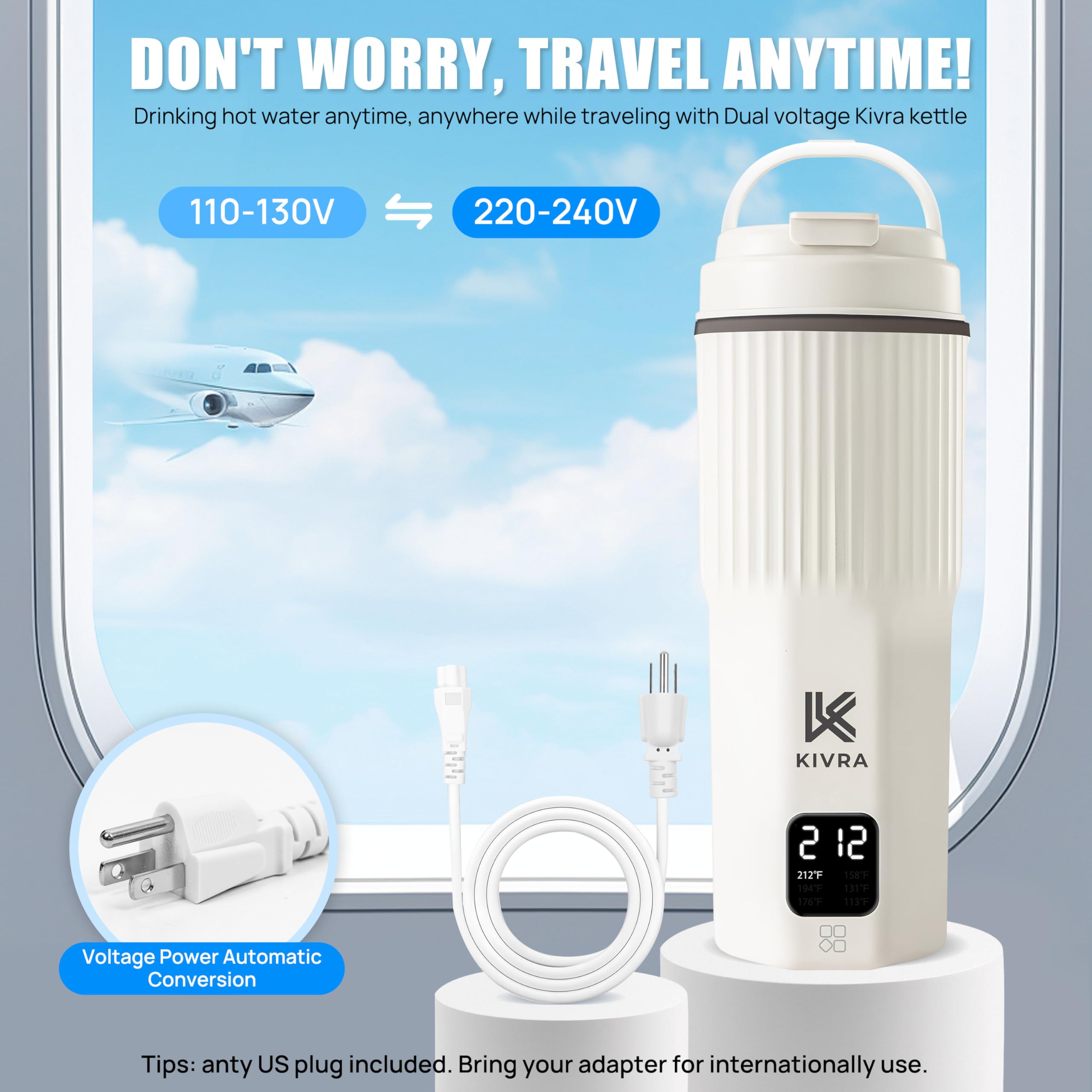 KIVRA travel kettle universal voltage 100-240V image