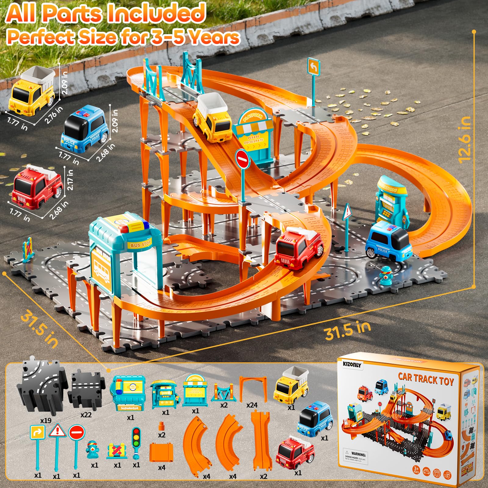 10 overpass parts included in puzzle racer kit