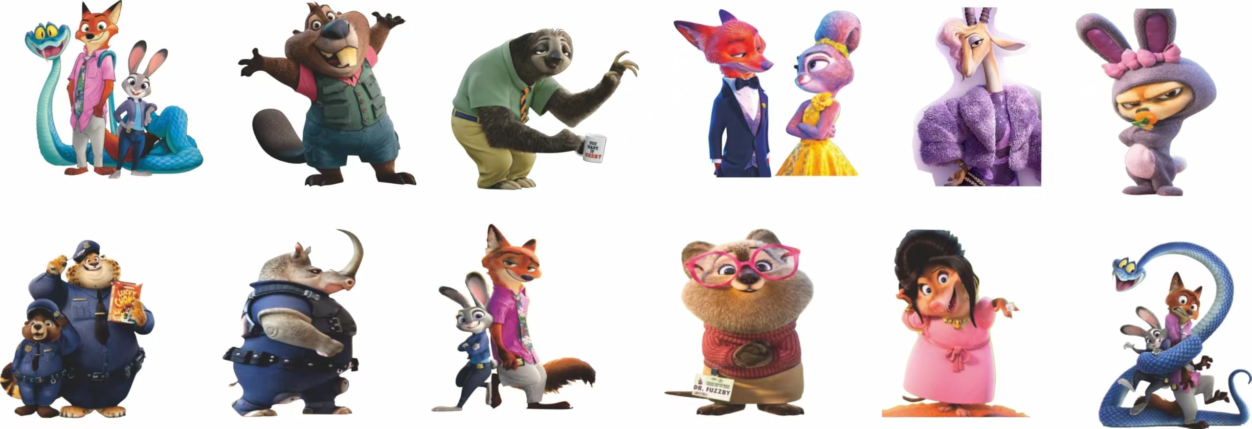 50 stickers from KKOND Zootopia2 birthday party set