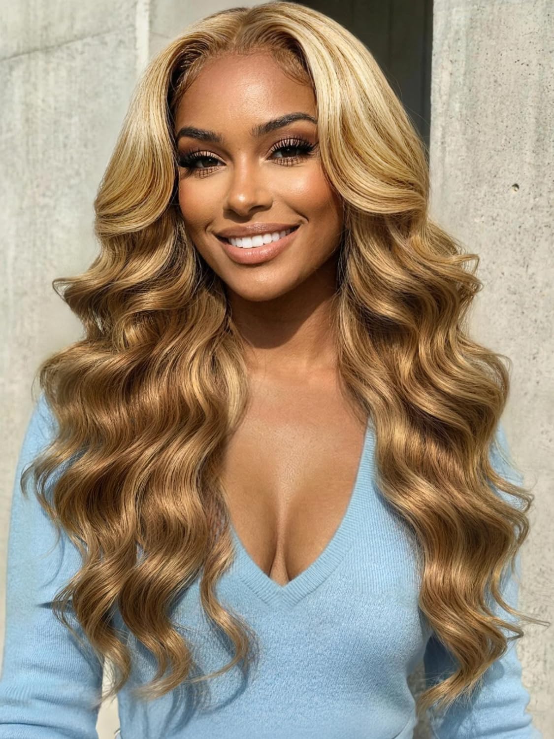 KLAIYI wear and go glueless wig 13x4 precut lace front close up