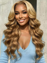 KLAIYI wear and go glueless wig 13x4 precut lace front close up