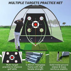 KLAODOT Golf Net with Practice Mat accessories including 5 golf balls
