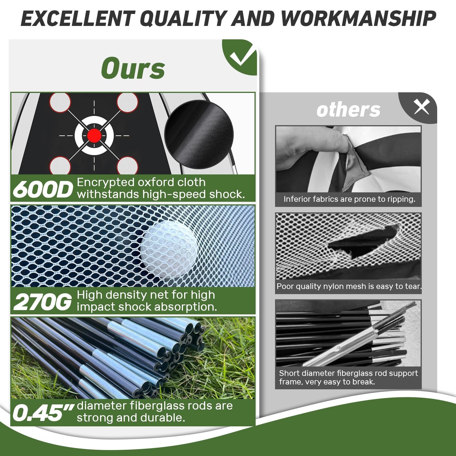 Indoor outdoor use golf practice net with central target and pockets