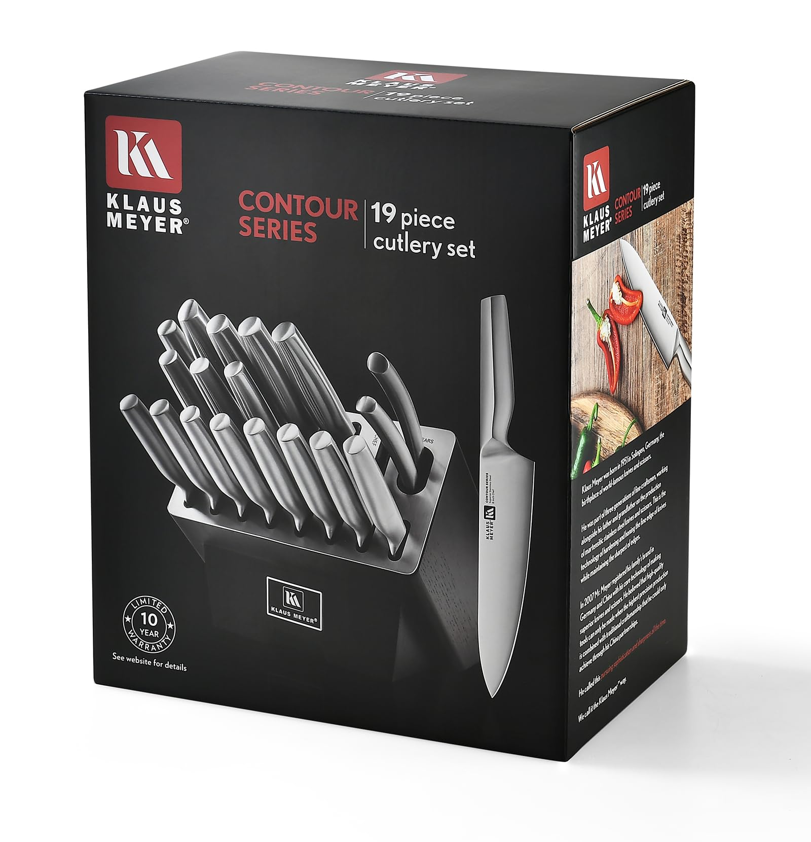 Klaus Meyer 19 piece contour knife set product packaging