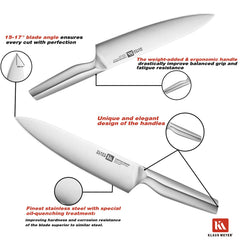 Klaus Meyer knife set with sharpener close up
