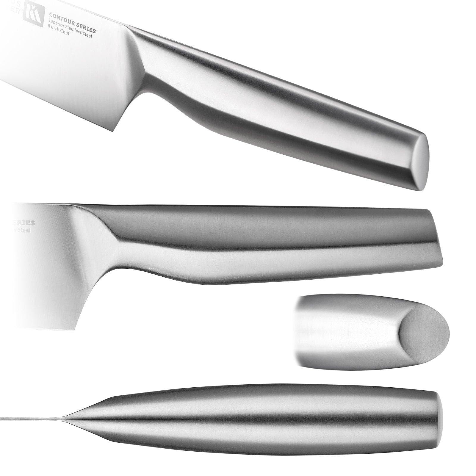 Klaus Meyer contour series knives non-slip handles close view