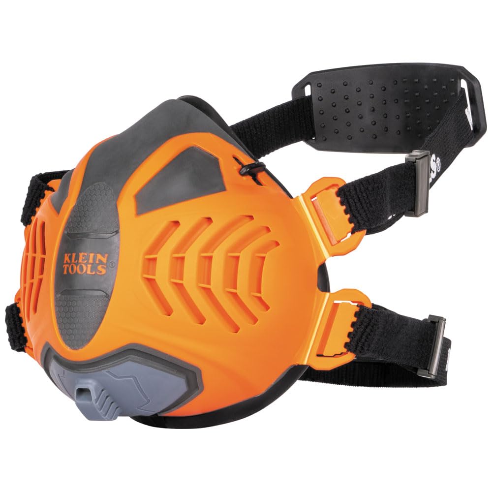 Klein Tools dust protection P100 half-mask worn on jobsite