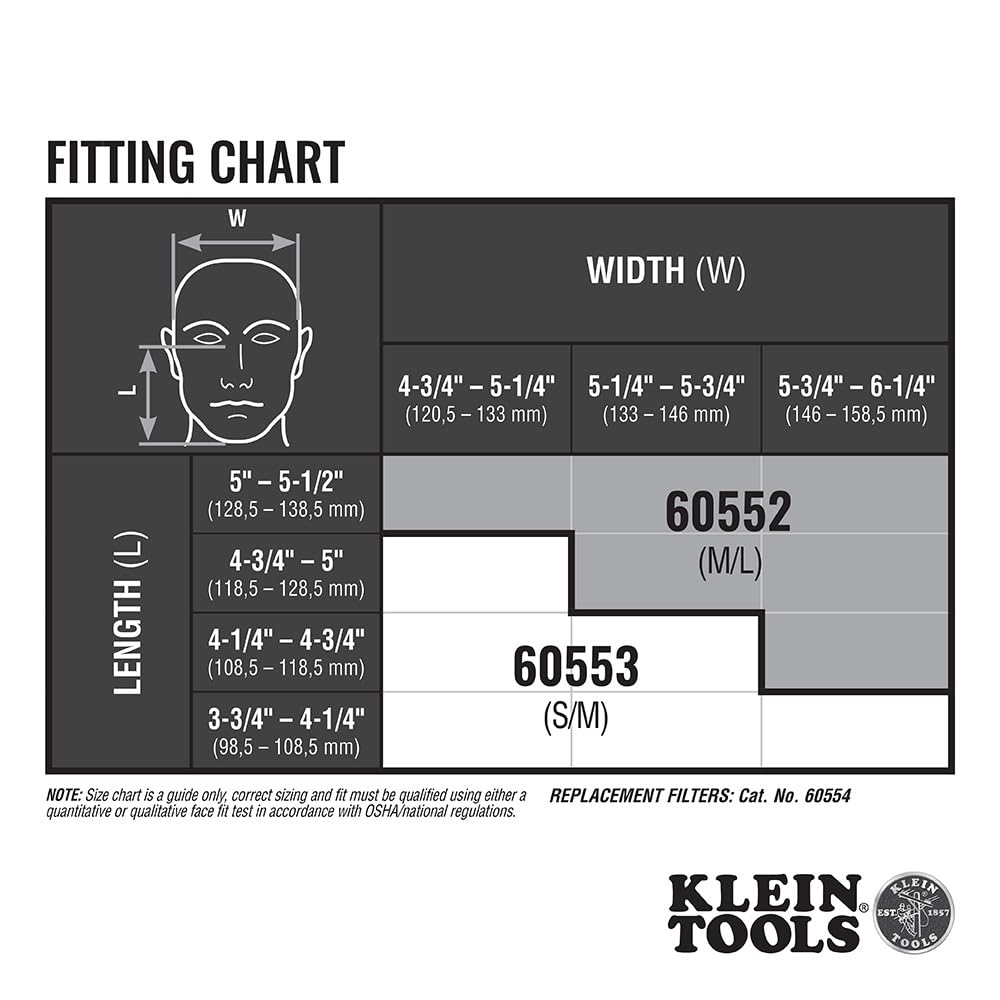 Klein Tools 60552 P100 respirator with replaceable filters close-up