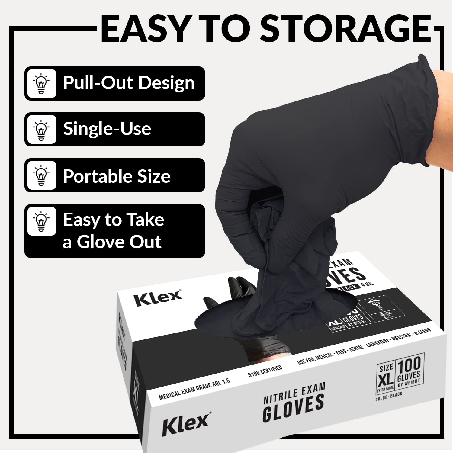Durable elastic fit comfortable dexterity Klex nitrile gloves touchscreen compatible