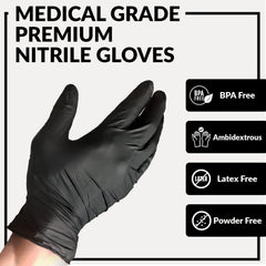 Beaded cuffs ambidextrous design Klex nitrile gloves medical use