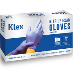 Klex Nitrile Exam Gloves product label