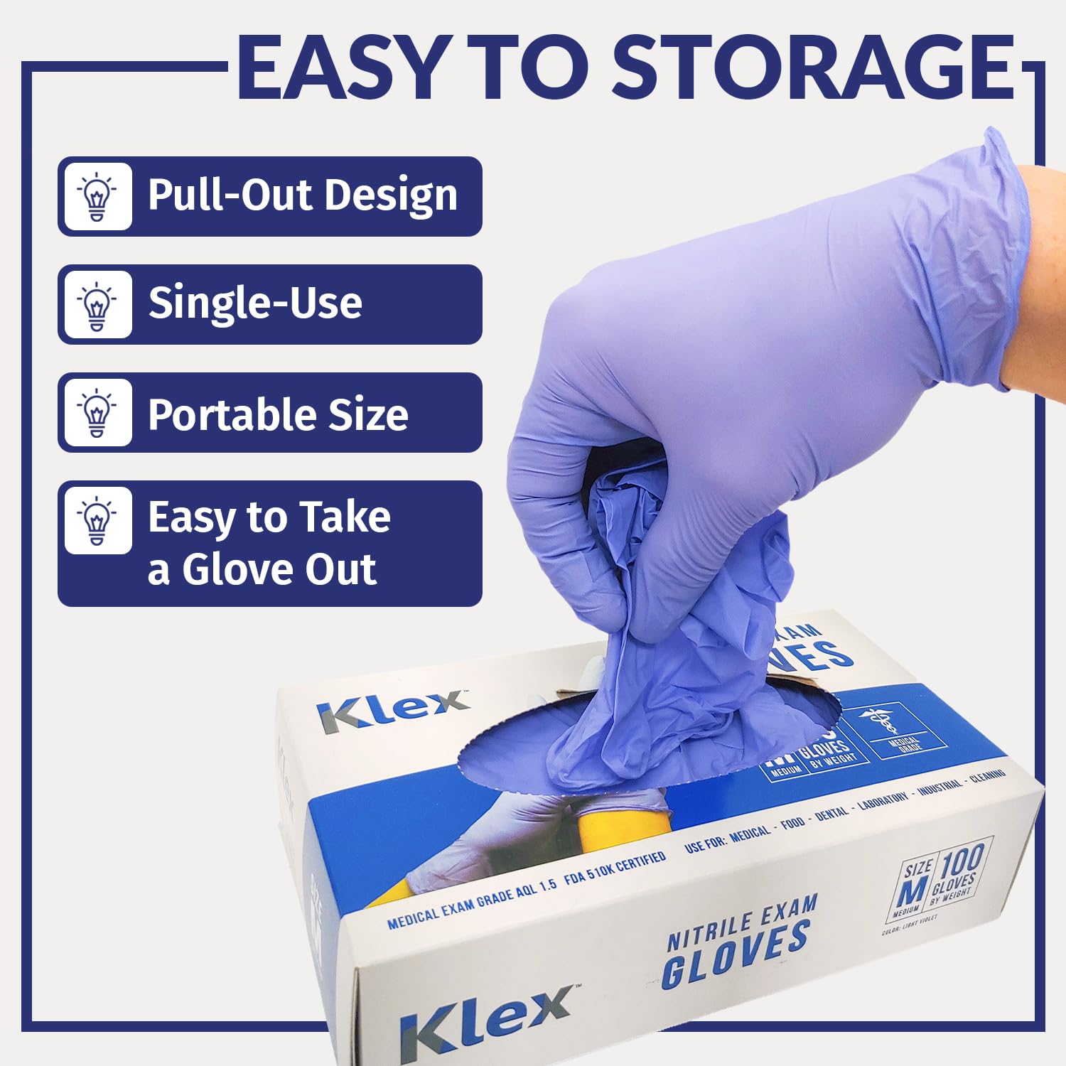 Klex Nitrile Exam Gloves 10 boxes of 100 packaging