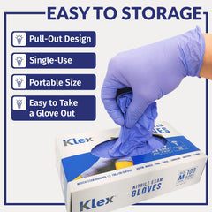 Klex Nitrile Exam Gloves 10 boxes of 100 packaging