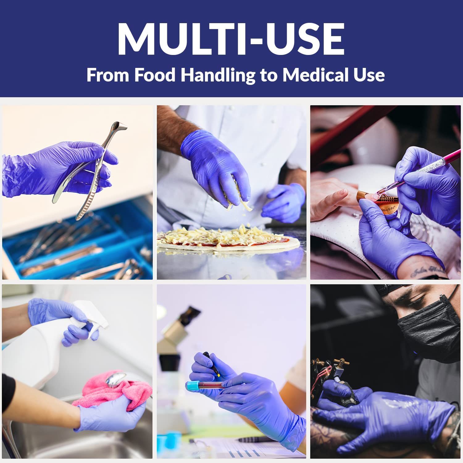 Powder free latex free nitrile gloves by Klex