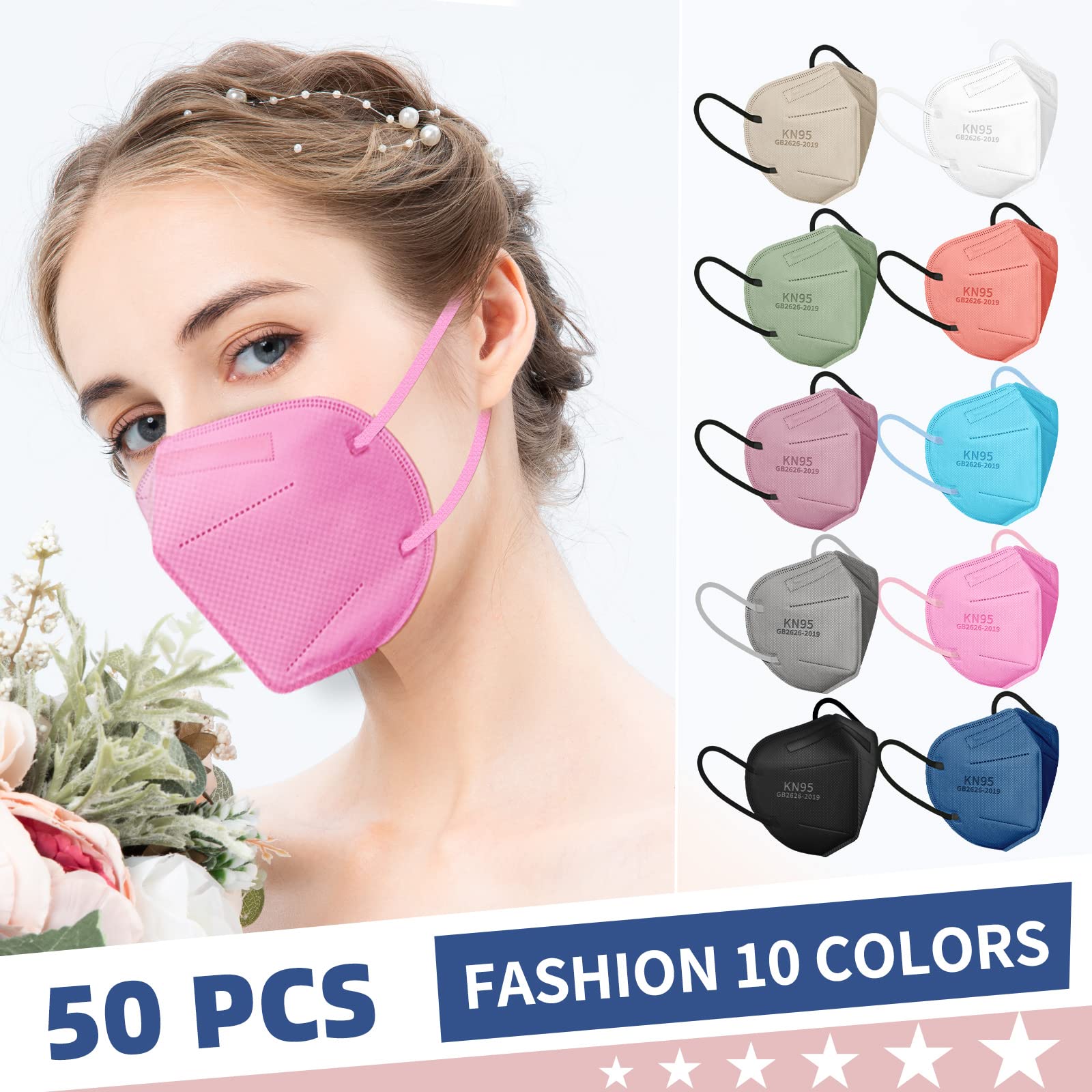 Adult face mask with 3D design and adjustable nose clip