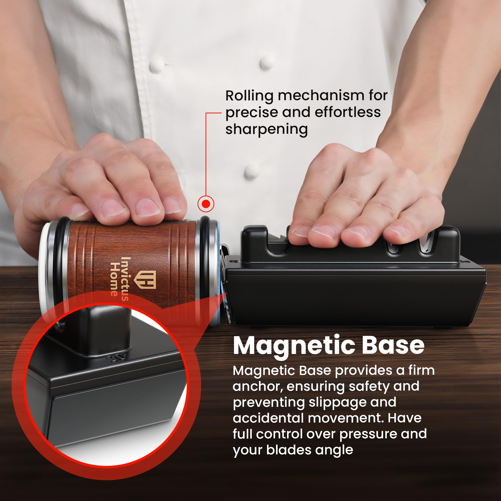 Gift-ready Rolling Knife Sharpener Kit in magnetic box