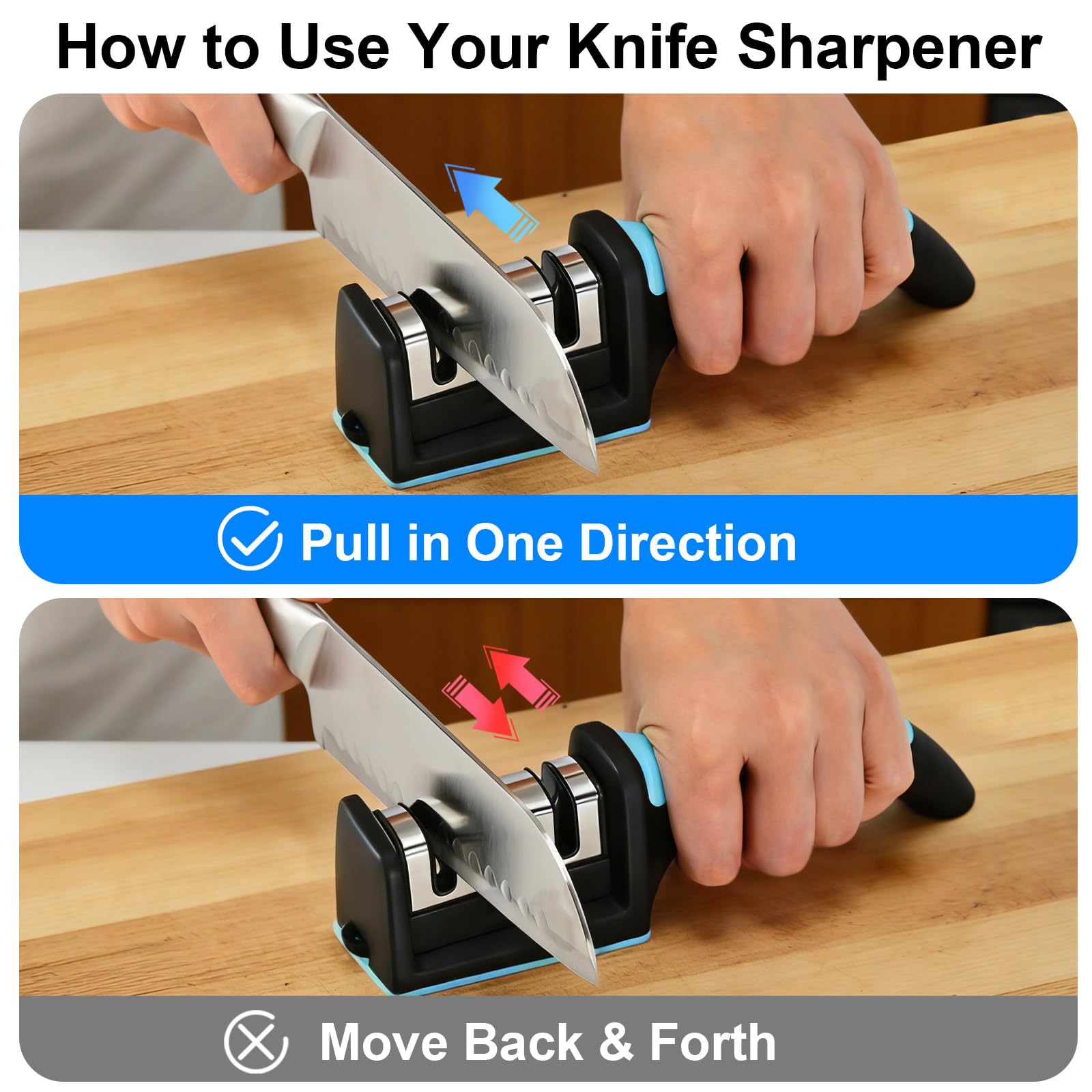 Knife sharpening tool for kitchen knives in compact design