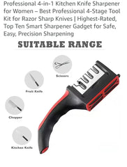 ergonomic knife sharpener design provides a comfortable safe grip