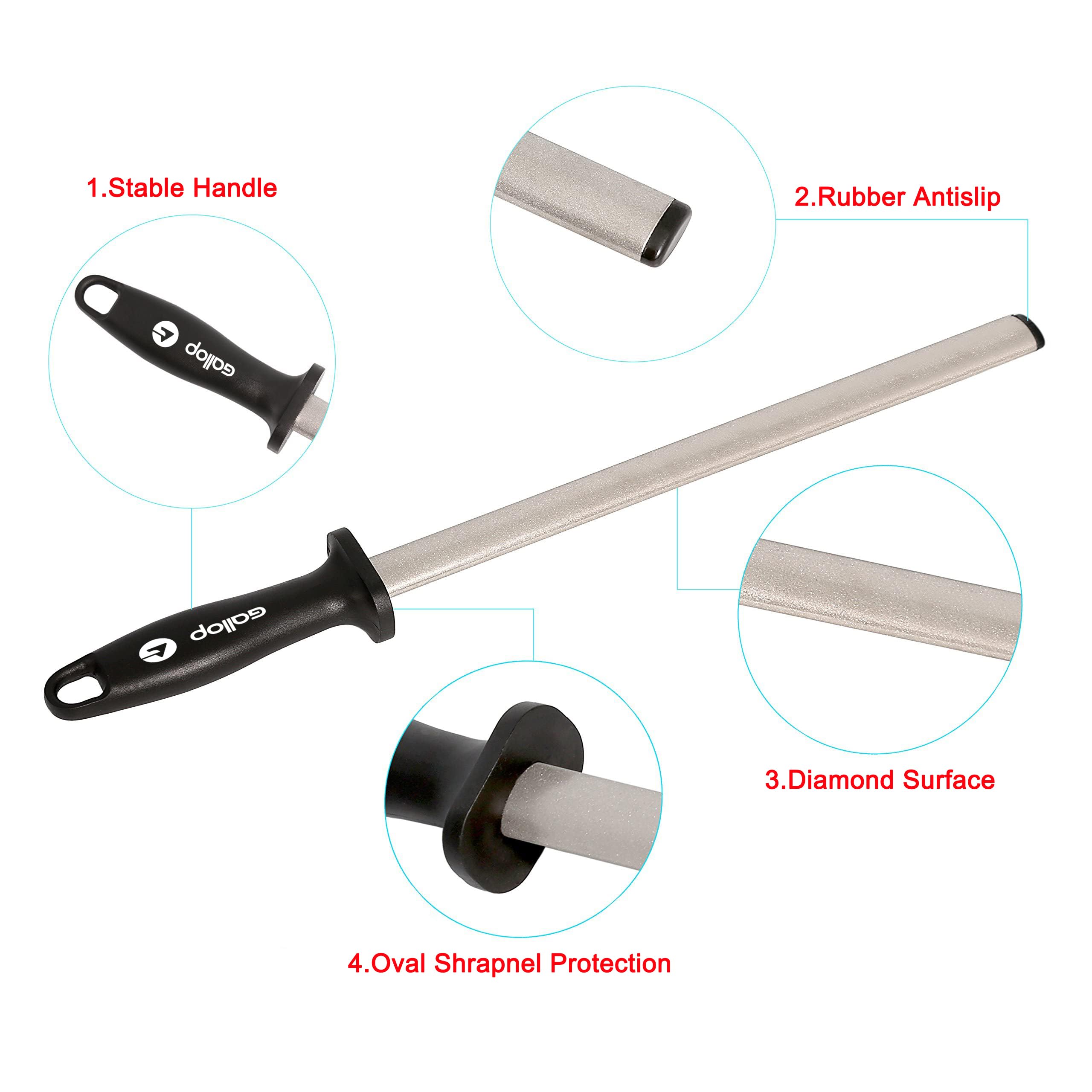 knife sharpening rod for kitchen knives and tools