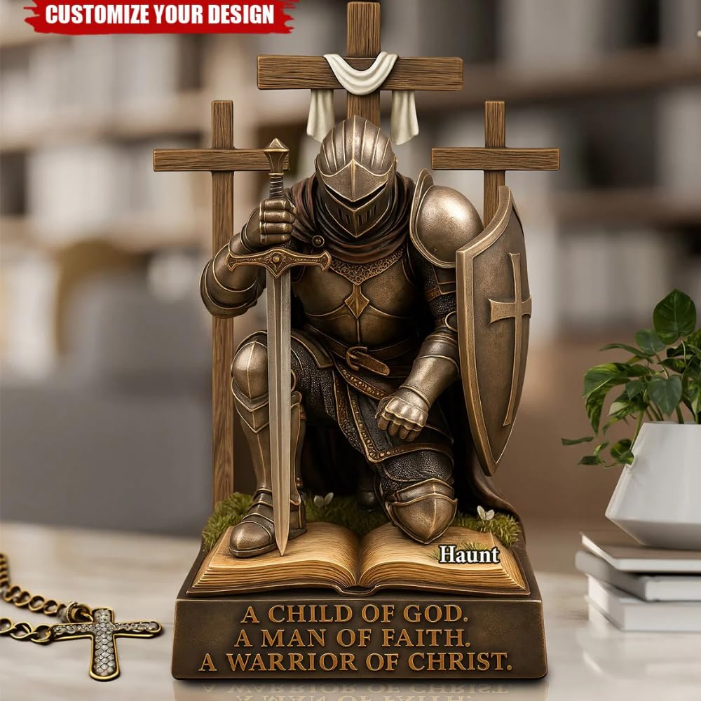 Armor of God and shield of faith engraving plaque