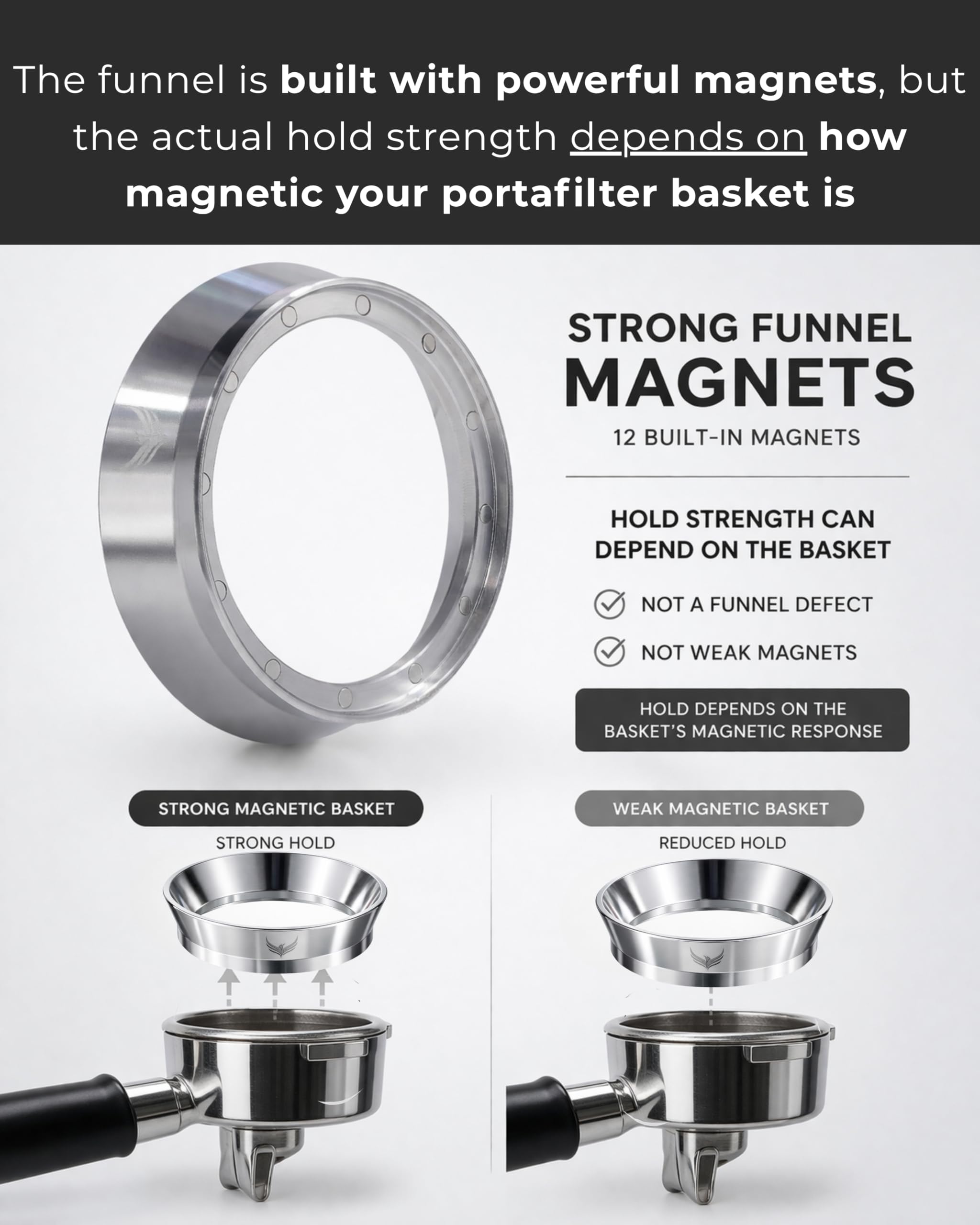Magnetic dosing funnel for 58mm portafilter image