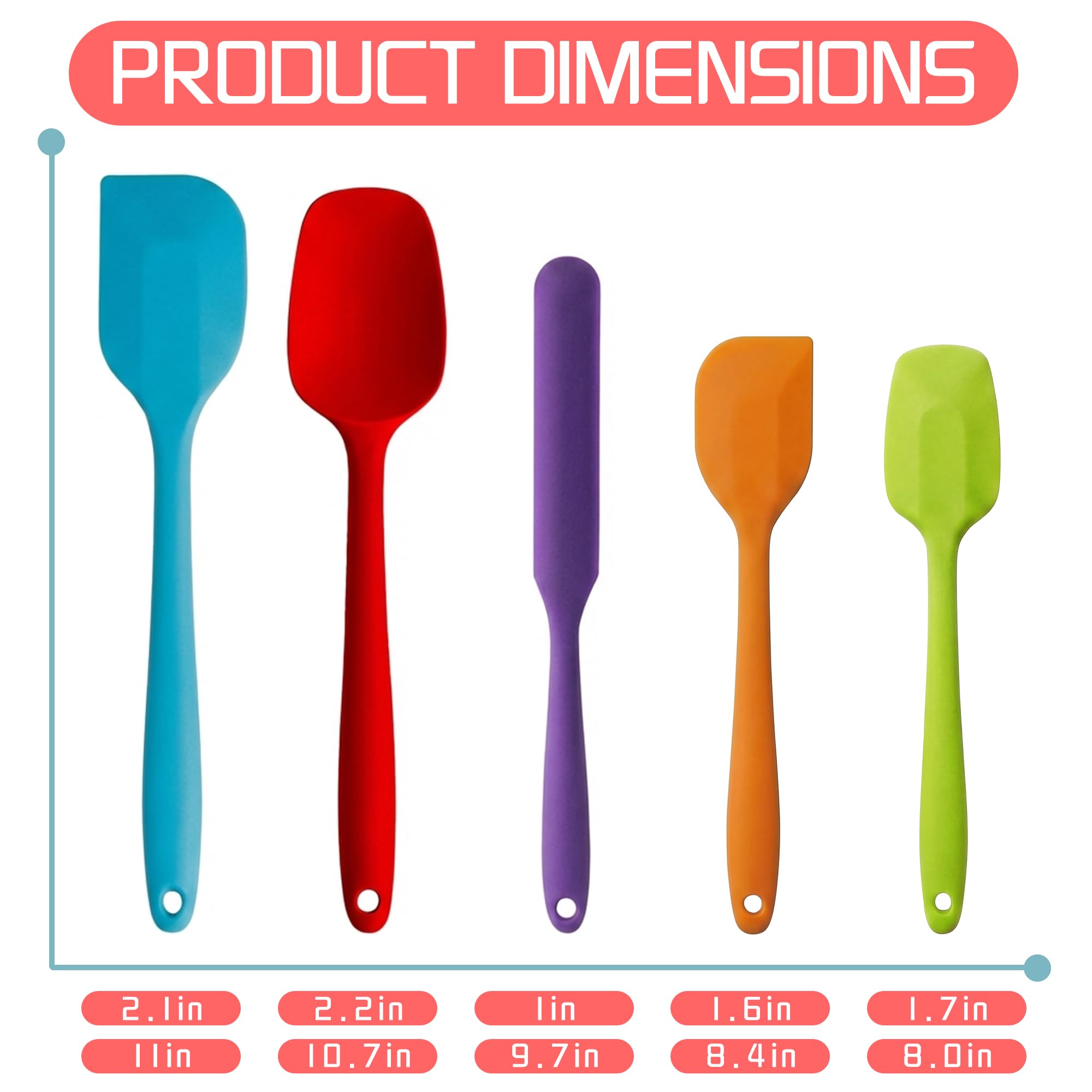 Kodreat dishwasher safe silicone spatula set design