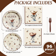 9in dinner plates included in Koeilay espresso martini party set