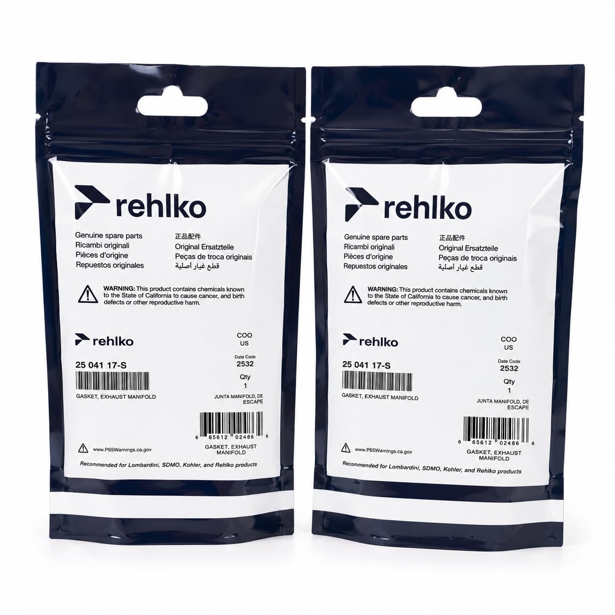 Compatible Kohler CH20 CH20S engines gasket packaging